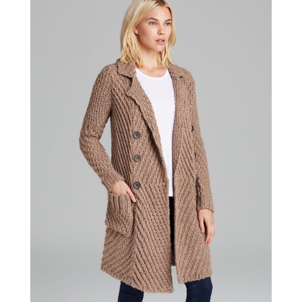 Free People Buttermilk Biscuit Tan Knit Sweater L